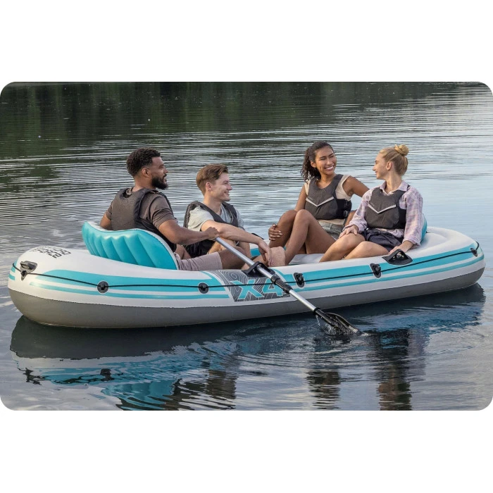 Лодка надувная Bestway Hydro-Force Adventure Elite X4 315 х 165 см, голубовато-серая