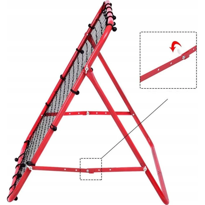 Сітка тренувальна для футболу Korbi Foldable 100 х 100 см, червоно-чорна
