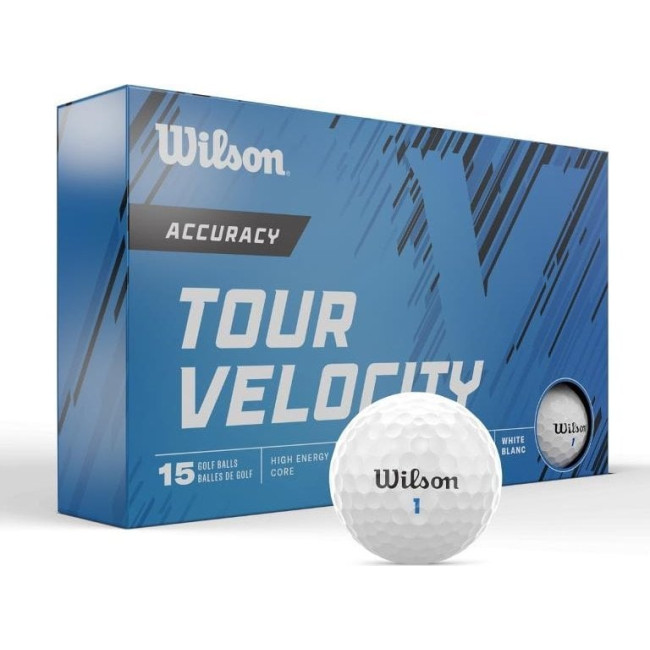 Мячи для гольфа Wilson Tour Velocity Accuracy 15 шт, белые
