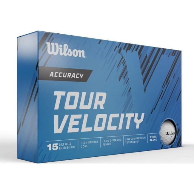 Мячи для гольфа Wilson Tour Velocity Accuracy 15 шт, белые