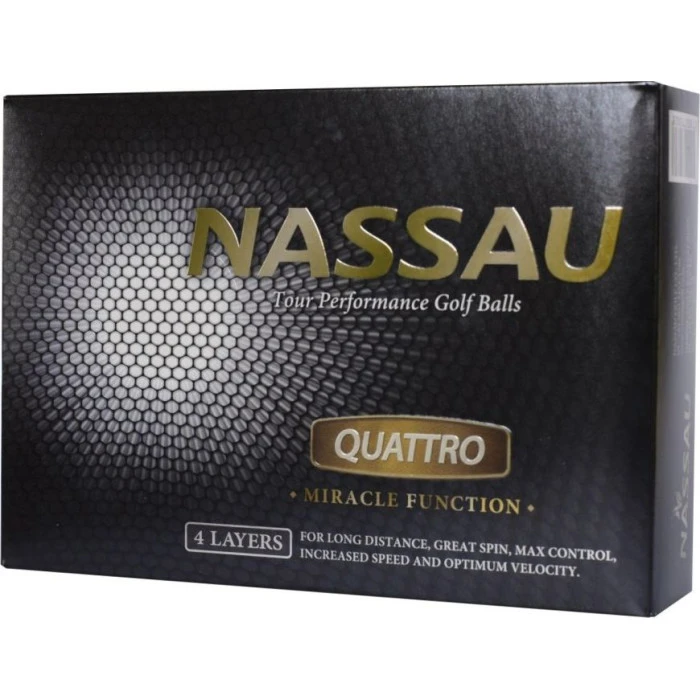 М'ячі для гольфу Nassau Quattro 12 шт, білі