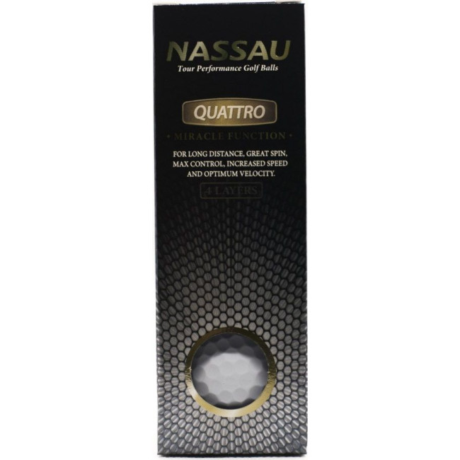 М'ячі для гольфу Nassau Quattro 12 шт, білі