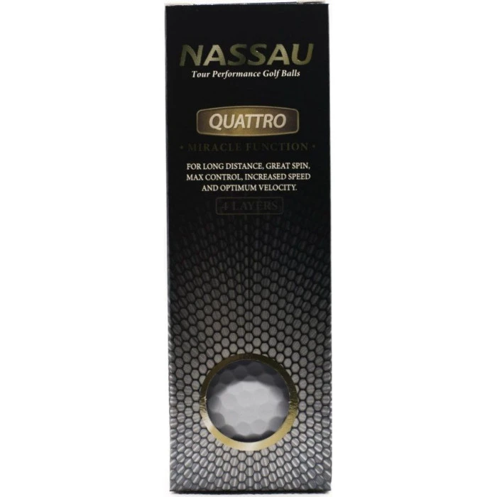 М'ячі для гольфу Nassau Quattro 12 шт, білі