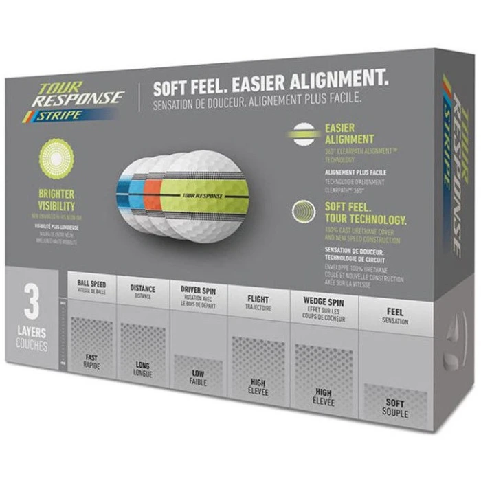 М'ячі для гольфу Taylor Made Tour Response Stripe Multi 2025 12 шт, різнокольорові