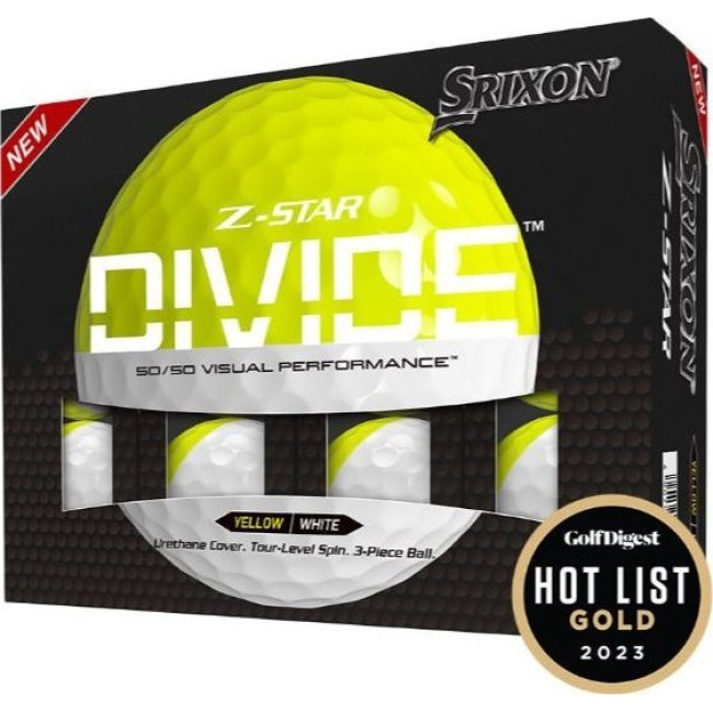 Мячи для гольфа Srixon Z-Star Divide 12 шт, бело-желтый