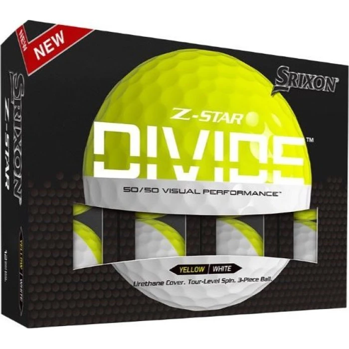 Мячи для гольфа Srixon Z-Star Divide 12 шт, бело-желтый