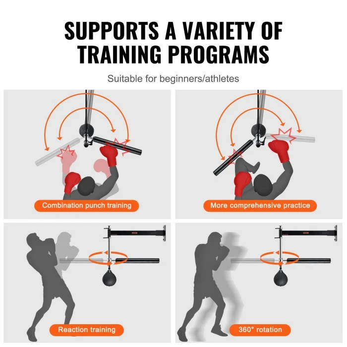 Настенный боксерский гриф VEVOR, черный