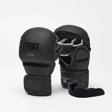 Перчатки греплинговые для ММА с капой Leone BLACK Edition размер XL, черные