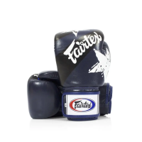 Рукавички боксерські з бинтами Fairtex BGV1 Nation Print 10 унцій, темно-сині