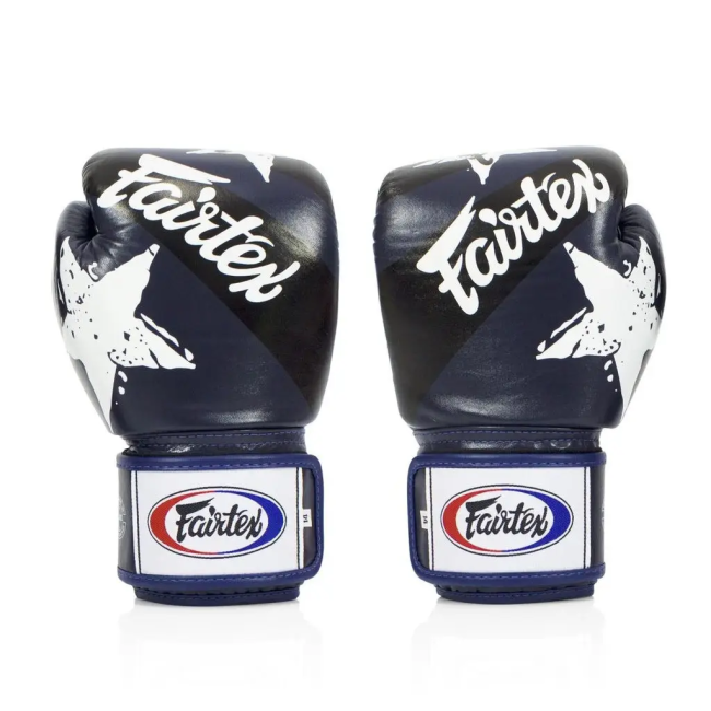 Перчатки боксерские Fairtex BGV1 Nation Print 10 унций, темно-синие