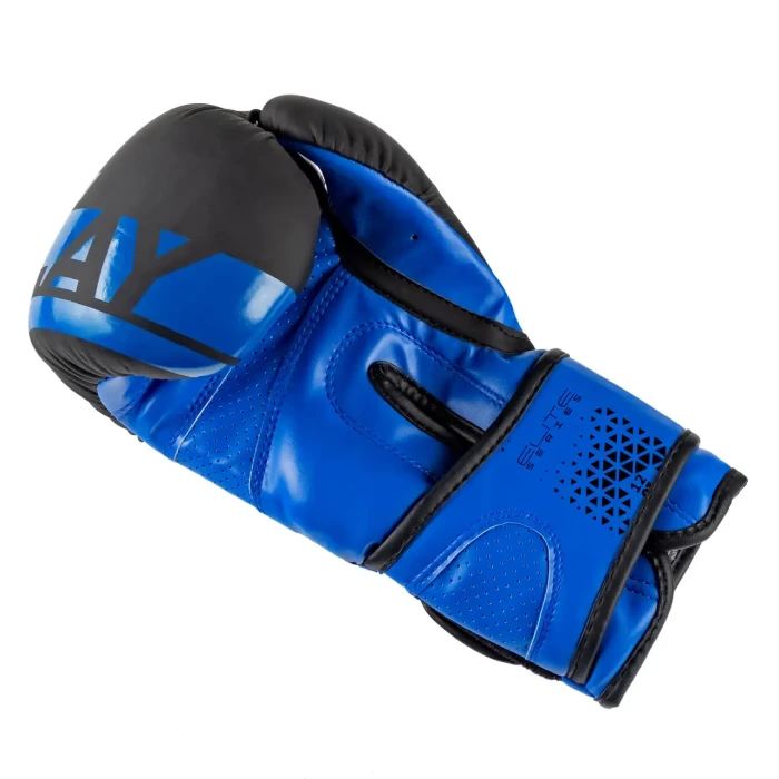 Перчатки боксерские PowerPlay 3086 Matt Challenger размер 16 унций, черно-синие