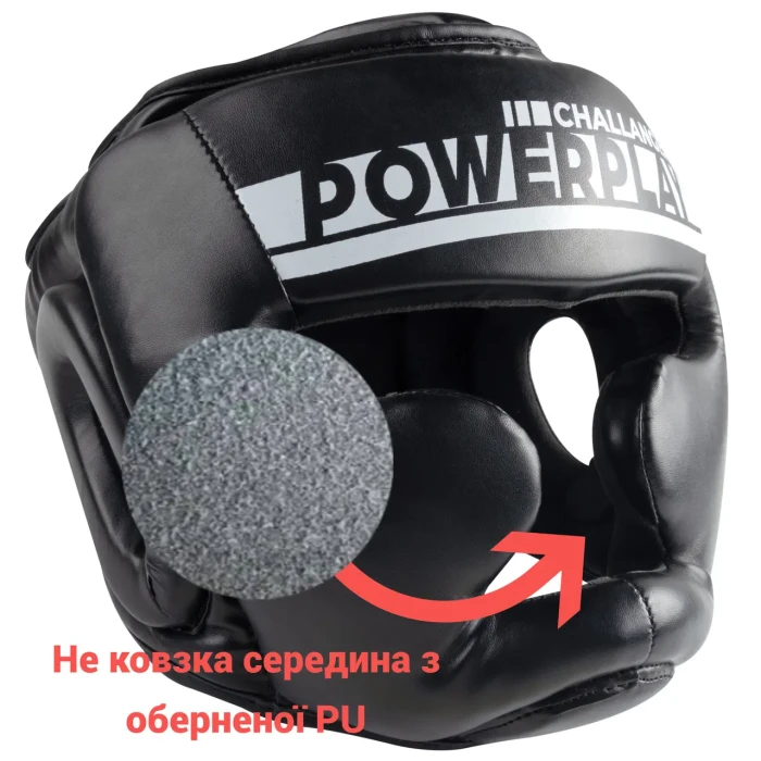 Шлем боксерский закрытый PowerPlay 3048 размер L, черно-белый