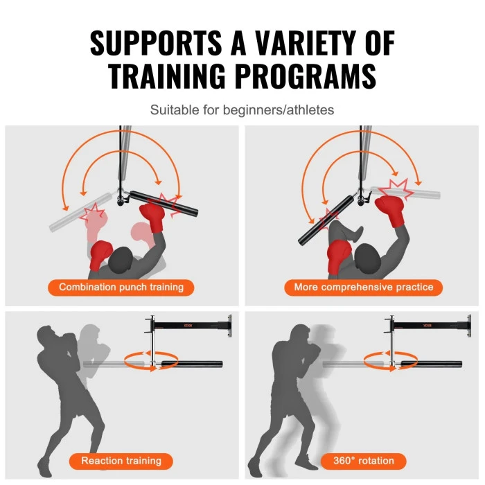 Боксерский гриф настенный VEVOR, черный