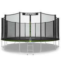 Батут Zipro Jump Pro з зовнішньою сіткою 16 футів 496 см чорно-зелений
