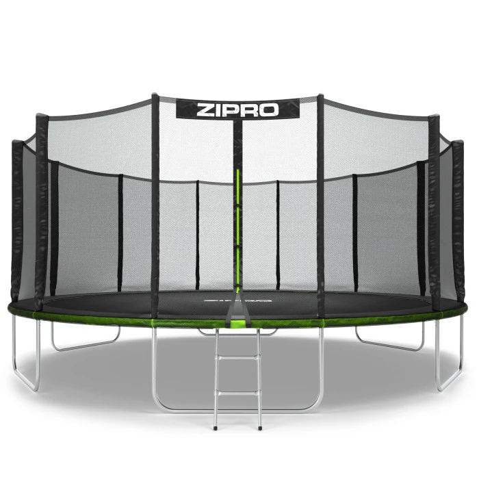 Батут Zipro Jump Pro з зовнішньою сіткою 16 футів 496 см чорно-зелений