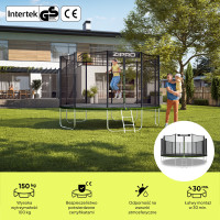 Батут Zipro Jump Pro з зовнішньою сіткою 16 футів 496 см чорно-зелений