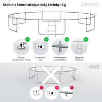 Батут Zipro Jump Pro з зовнішньою сіткою 16 футів 496 см чорно-зелений