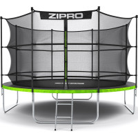 Батут Zipro Jump Pro з внутрішньою сіткою 12 футів 374 см чорно-зелений