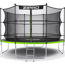 Батут Zipro Jump Pro с внутренней сеткой 12 футов 374 см черно-зеленый