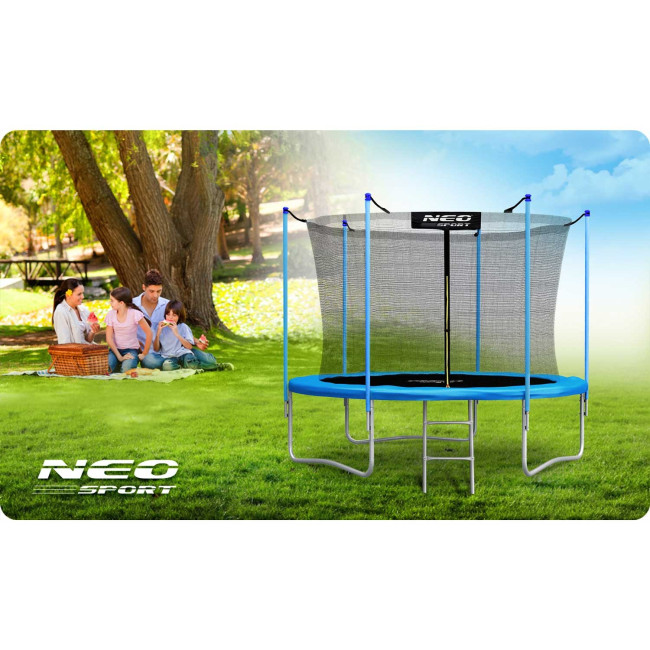 Батут Neo-Sport NS-08W181 с внутренней сеткой 8 футов 252 см голубой