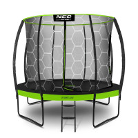 Батут Neo-Sport з внутрішньою сіткою 8 футів 252 см чорно-зелений
