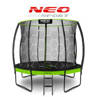 Батут Neo-Sport з внутрішньою сіткою 8 футів 252 см чорно-зелений