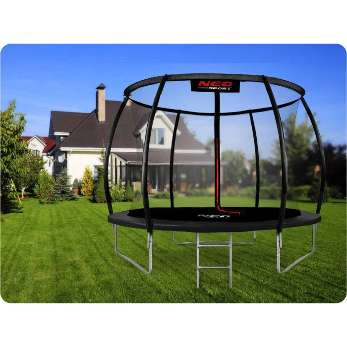 Батут Neo-Sport с внутренней сеткой 10 футов 312 см черный