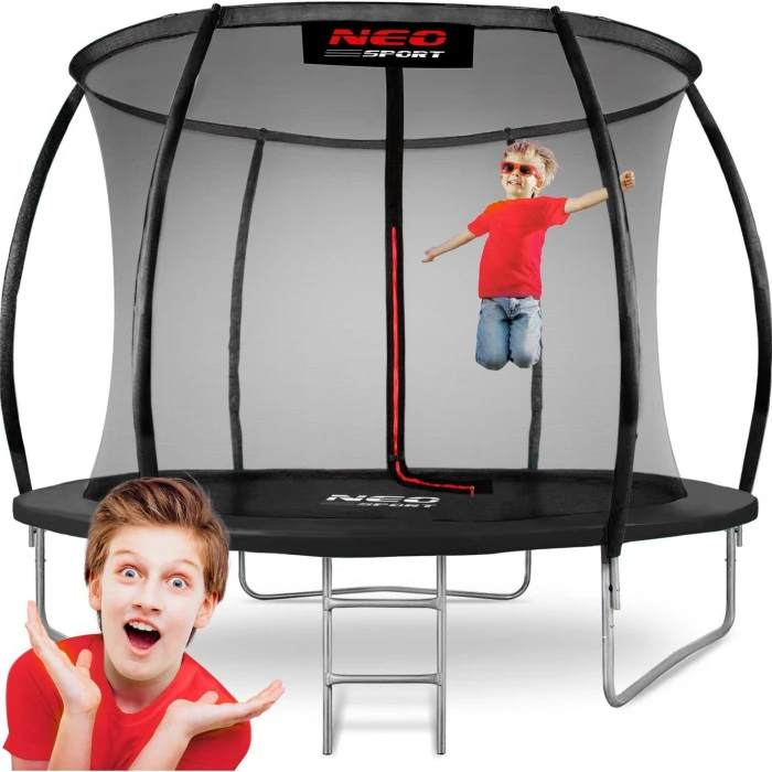 Батут Neo-Sport с внутренней сеткой 10 футов 312 см черный