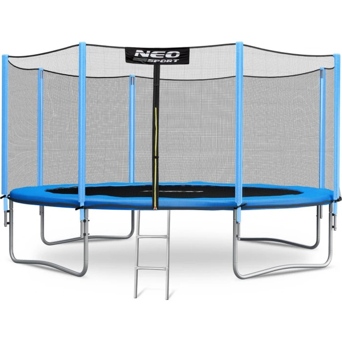 Батут Neo-Sport с наружной сеткой 14,5 футов 435 см голубой