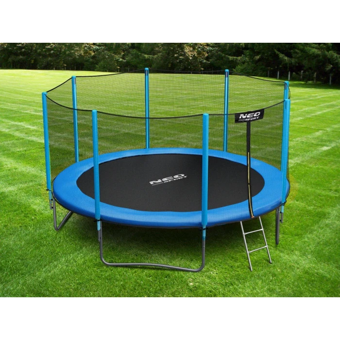 Батут Neo-Sport с наружной сеткой 14,5 футов 435 см голубой