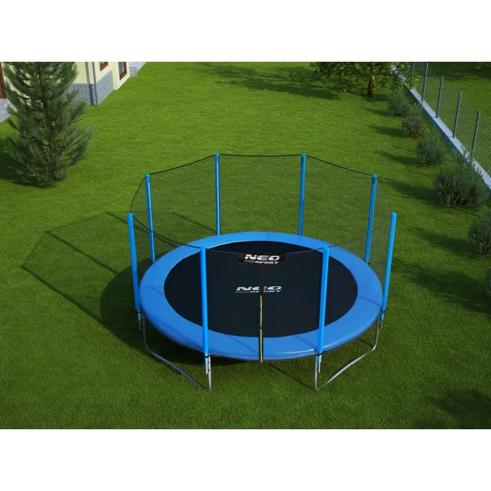 Батут Neo-Sport с наружной сеткой 14,5 футов 435 см голубой