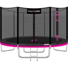 Батут THUNDER OUTSIDE PRO з зовнішньою сіткою 12 футів 366 см чорно-рожевий