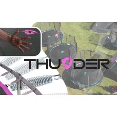 Батут THUNDER OUTSIDE PRO з зовнішньою сіткою 12 футів 366 см чорно-рожевий