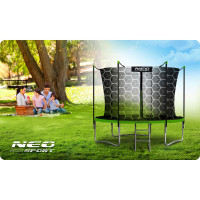 Батуты Neo-Sport с внутренней сеткой 6 футов 183 см черно-зеленый