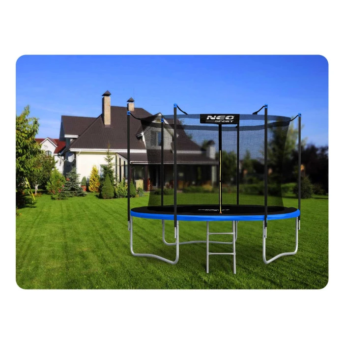 Батут Neo-Sport NS-06W241 з зовнішньою сіткою 6 футів 183 см чорно-синій