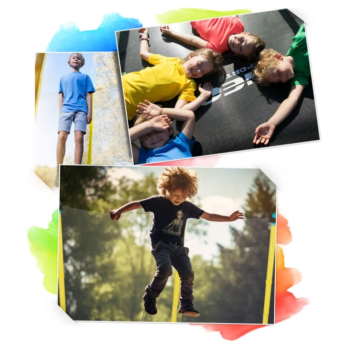 Батут Neo-Sport с внутренней сеткой 4,5 фута 140 см желтый