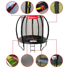 Батут inSPORTline Flea PRO с внутренней сеткой 183 см черный