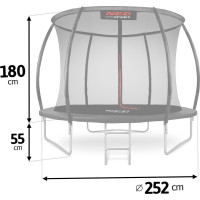 Батут Neo-Sport з внутрішньою сіткою 8,5 футів 252 см чорний