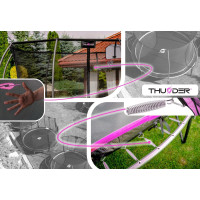 Батут THUNDER INSIDE ULTRA з внутрішньою сіткою 16 футів 490 см чорно-рожевий