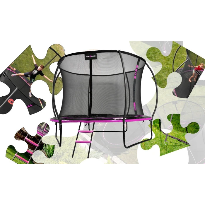 Батут THUNDER INSIDE ULTRA с внутренней сеткой 16 футов 490 см черно-розовый