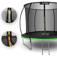 Батут OUTTEC Pumpkin с внутренней сеткой 8 футов 252 см черно-зеленый