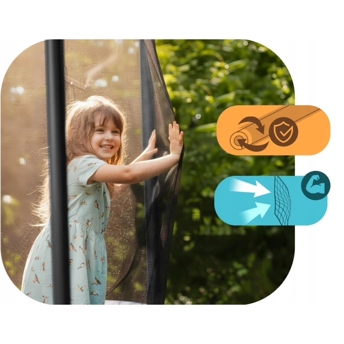 Батут Neo-Sport с наружной сеткой 14 x 10 футов 427 x 305 см, черно-синий