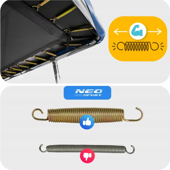 Батут Neo-Sport с наружной сеткой 14 x 10 футов 427 x 305 см, черно-синий