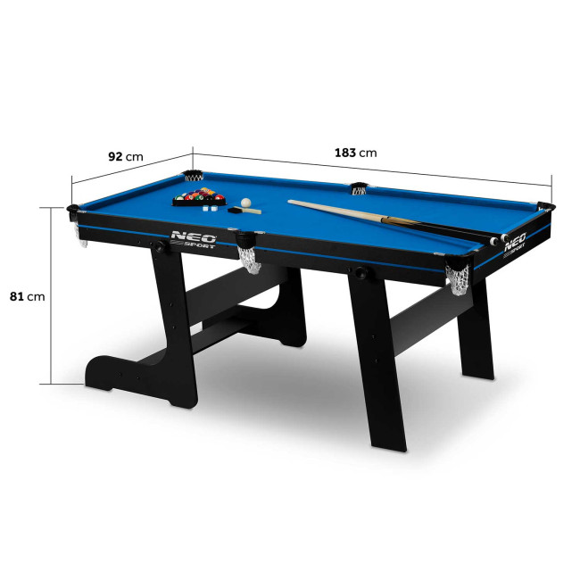Бильярдный стол с аксессуарами Neo-Sport NS-808, 183 x 92 x 81 см