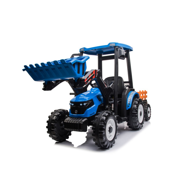 Дитячий акумуляторний трактор з причепом MEGA D68 синій