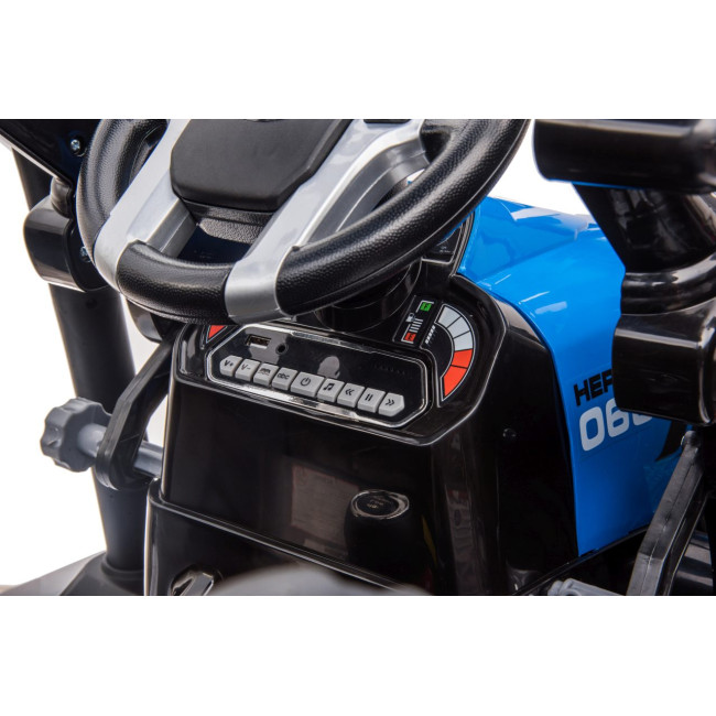 Дитячий акумуляторний трактор з причепом MEGA D68 синій