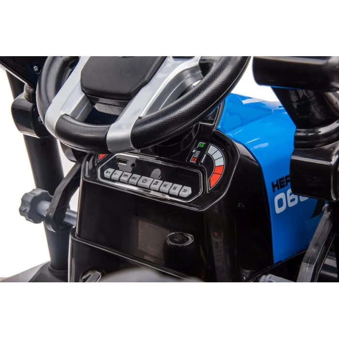 Дитячий акумуляторний трактор з причепом MEGA D68 синій