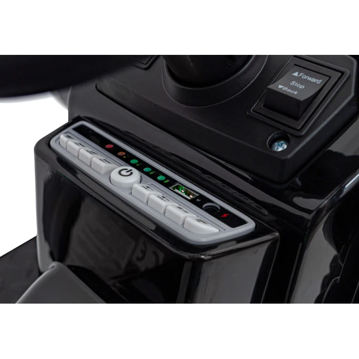 Акумуляторний трактор для дітей, червоний + ківш з рухомою рукою + пульт дистанційного керування + повільний старт + FM-радіо + світлодіод