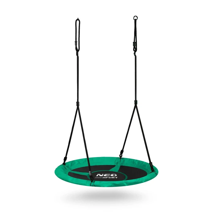 Гойдалка-гніздо Neo-Sport Swingo 110 см, чорно-зелена