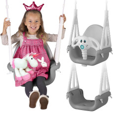 Качели 3-в-1 Слоник Ricokids, 130 х 162 см - серо-белая